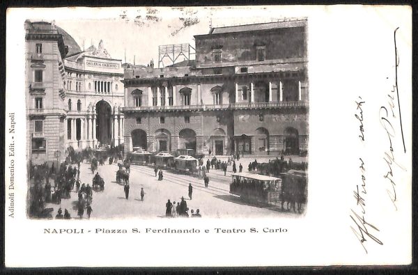 ab8024 - CARTOLINA  D'EPOCA - Napoli  Città - Piazza S. Ferdinando  1902