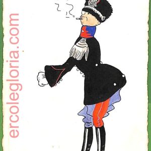 ah1681 - CARTOLINA EPOCA dipinta a MANO: Costume Militare TREVISO Cavalleggeri