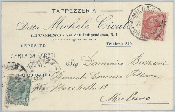 73339  - CARTOLINA d'Epoca: LIVORNO Città -   PUBBLICITARIA 1919
