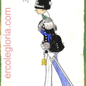 ah1682 - CARTOLINA EPOCA dipinta a MANO: Costume Militare UDINE Cavalleggeri