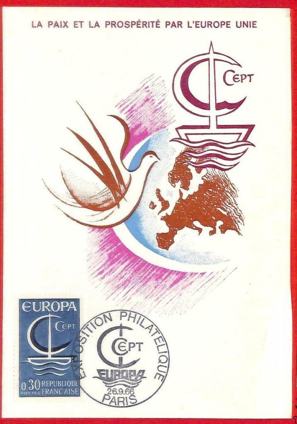 aa3309 - FRANCE  - POSTAL HISTORY -  FDC  Maximum Card 1966 - EUROPA CEPT Expo
