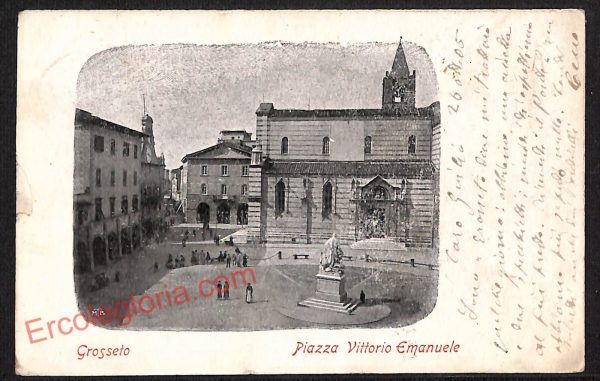 ag1975 - CARTOLINA D'EPOCA- Grosseto Città - Piazza Vittorio Emanuele