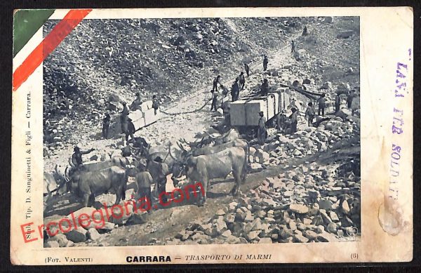 ag7925 - CARTOLINA D'EPOCA - Massa Carrara Città - Trasporto di Marmi