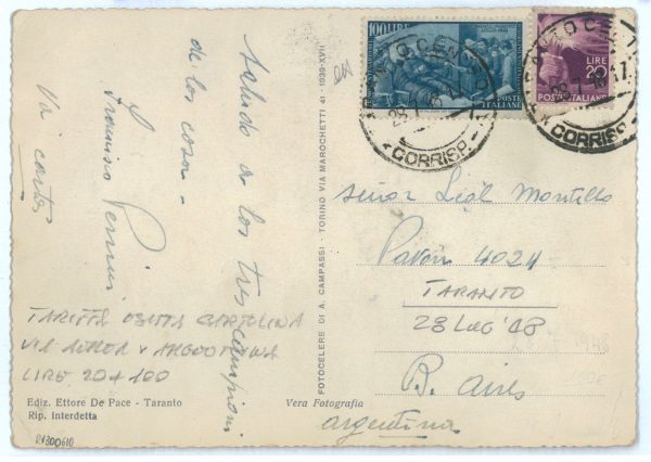 P2607 - ITALIA 100 L RISORGIMENTO + L 20 DEMOCRATICA