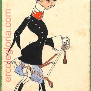 ah1686 - CARTOLINA EPOCA dipinta a MANO: Costume Militare VICENZA Cavalleggeri