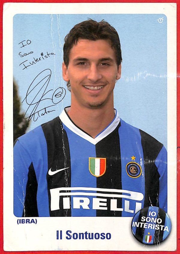 aa2462 -  AUTOGRAFO  CALCIATORE -  CALCIO  -  INTER  :  IBRA
