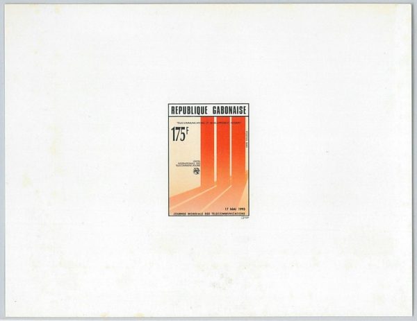 49929  - GABON -- DELUXE PROOF CARD 1993 - TELECOMMUNICATIONS  Yvert 758