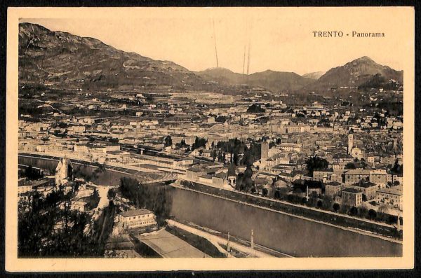 ab5393 -  CARTOLINA  D'EPOCA -  Trento Città : PANORAMA