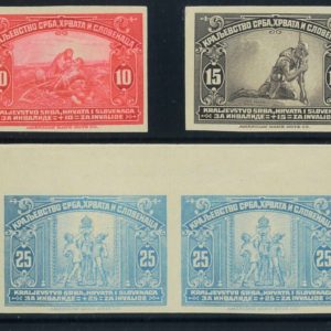P3295 - YUGOSLAVIA 1921 , MI. 159/161 IMPERFORATED
