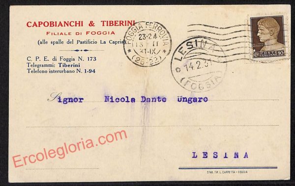 ag0146 - CARTOLINA D'EPOCA - Foggia Città - Capobianchi  Tiberini