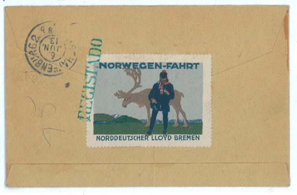 P3332 - PORTUGAL 1913 REGISTRED LETTER TO BAYERN, - immagine 2