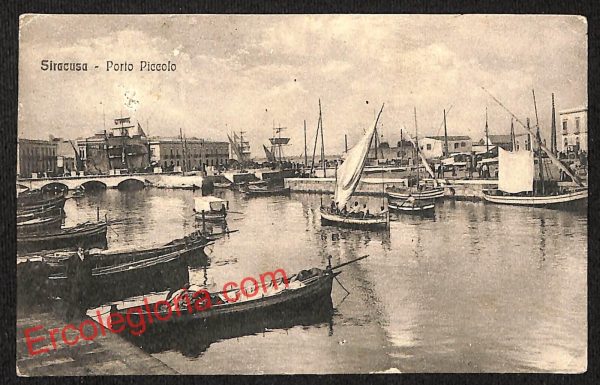 ai6442 - CARTOLINA D' EPOCA - Siragusa Città - Porto Piccolo