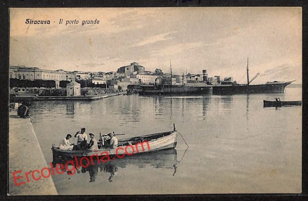ai6445 - CARTOLINA D' EPOCA - Siragusa Città - Il Porto Grande