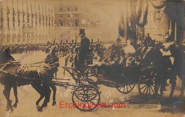 ad7937 - CARTOLINA D'EPOCA - Roma Città - Arrivo di Loubet a Roma - Fotografia