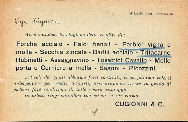 ac3871 - CARTOLINA  D'EPOCA - Milano Città - Cugionni - immagine 2