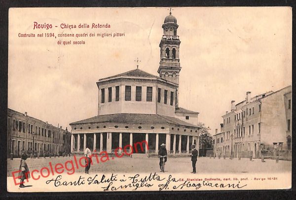 ai1086 - CARTOLINA D'EPOCA - Rovigo Città - Chiesa della Rotonda