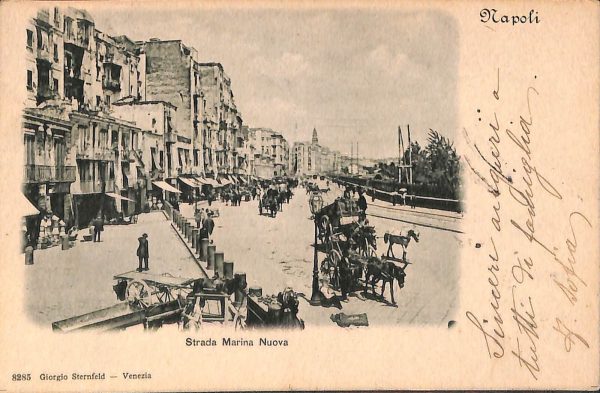ab7968 - CARTOLINA  D'EPOCA - Napoli Città - Strada Marina Nuova  1903