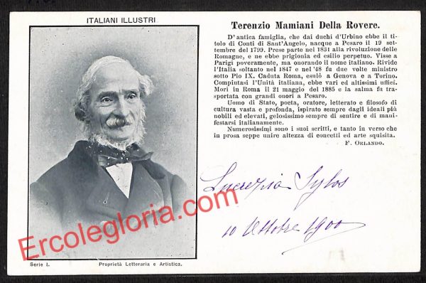 ah6534 - CARTOLINE  D'EPOCA - Urbino Città - Terenzio Mamiani Della Rovere