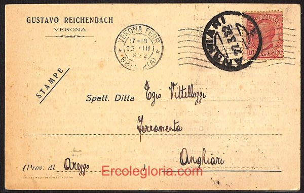 ae2953 - CARTOLINA  D'EPOCA - Verona Città - Gustavo Reichenbach  1922