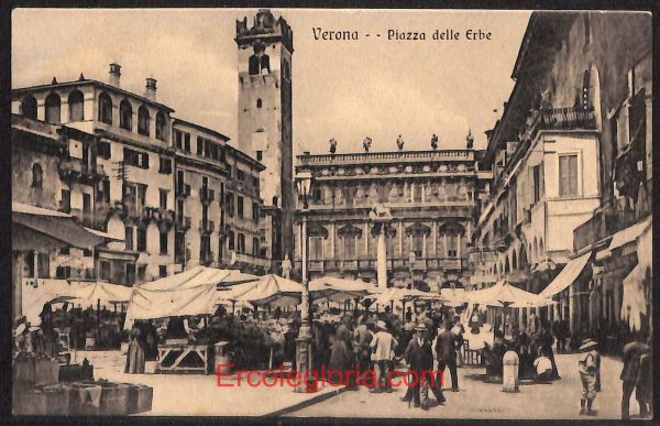 ae2954 - CARTOLINA  D'EPOCA - Verona Città - Piazza delle Erbe