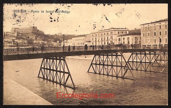 ae2977 - CARTOLINA  D'EPOCA - Verona Città : Ponte in ferro sull' Adige
