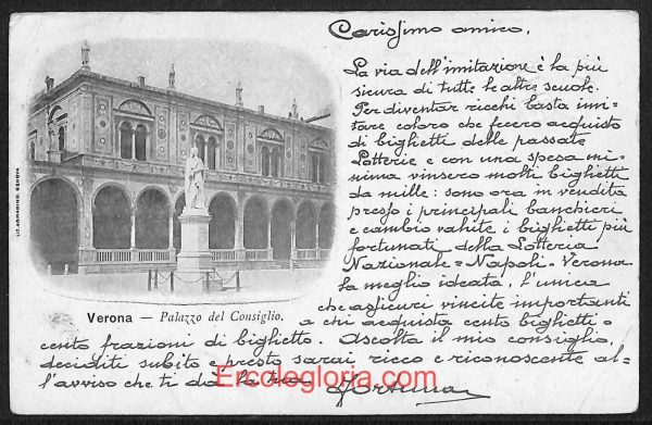 ae2988 - CARTOLINA  D'EPOCA - Verona Città - Palazzo del Consiglio