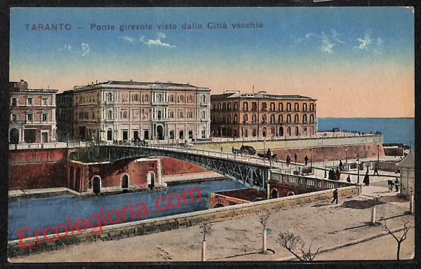 ai7388 - CARTOLINA D' EPOCA - Taranto Città - Ponte Girevole