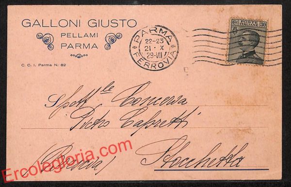 ah5550 - STORIA POSTALE - Parma Città - Galloni Giusto