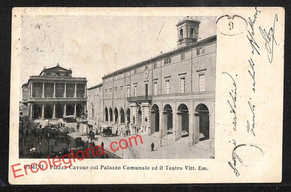 ai0715 - CARTOLINA D'EPOCA - Rimini Città - Teatro Vittorio Emanuele