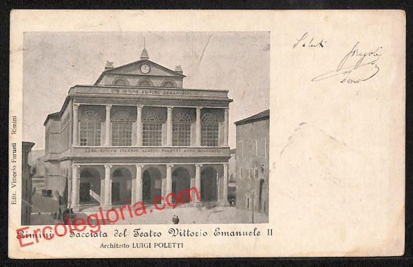ai0726 - CARTOLINA D'EPOCA - Rimini Città - Teatro Vittorio Emanuele