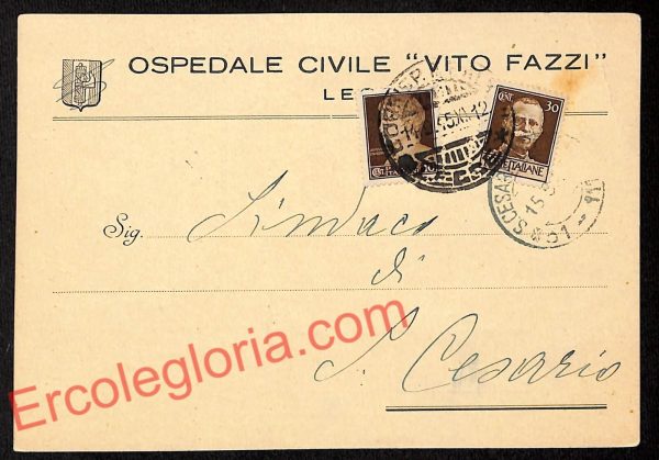 ag5862 - CARTOLINA D'EPOCA - Lecce Città - Ospedale Civile ''Vito Fazzi''