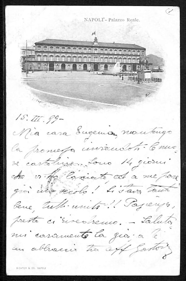 ab8026 - CARTOLINA  D'EPOCA - Napoli  Città - Palazzo Reale  1899