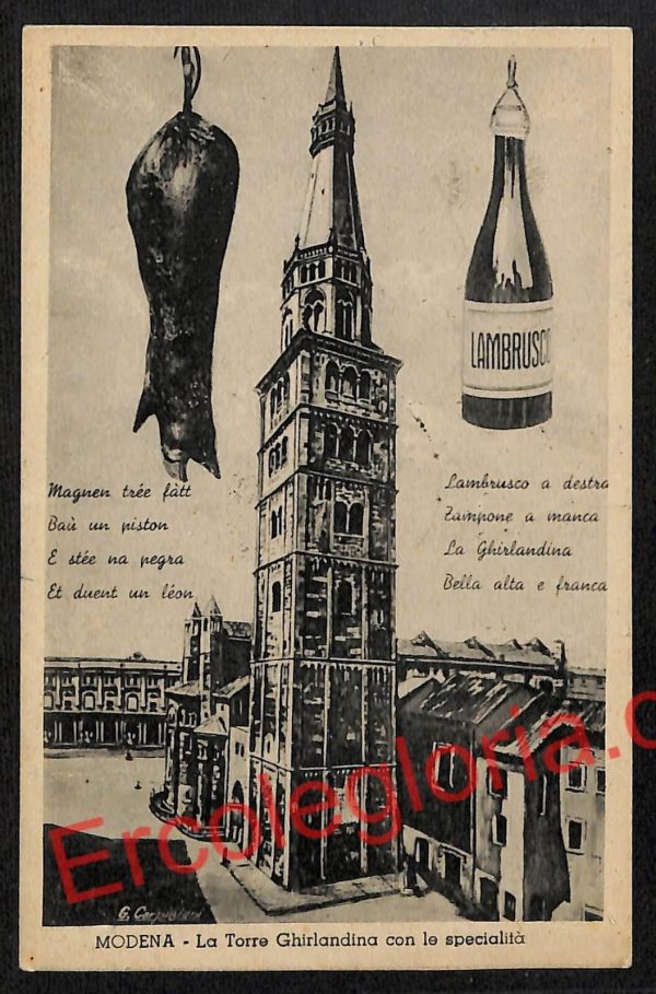 ag9368 - CARTOLINA D'EPOCA - Modena Città - La Torre Ghirlandina