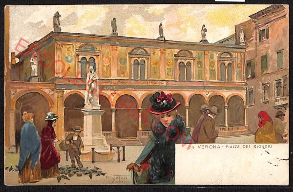 ae3146 - CARTOLINA  D'EPOCA - Verona Città - Piazza dei Signori
