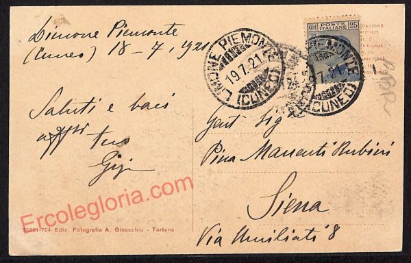 ae5801 - CARTOLINA D'EPOCA - Cuneo Provincia - Limone Piemonte  1921 - immagine 2