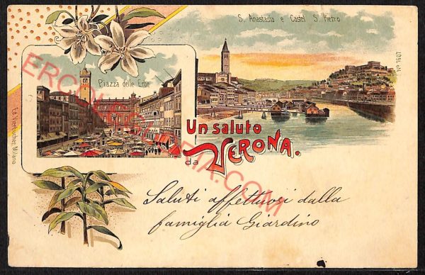 ae3169 - CARTOLINA  D'EPOCA - Verona Città - Piazza delle Erbe  1900