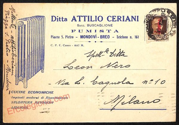 ae5818 - CARTOLINA D'EPOCA - Cuneo Provincia - Mondovì