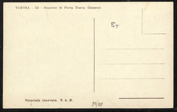 ae3174 - CARTOLINA  D'EPOCA - Verona Città - Stazione di Porta Nuova - immagine 2