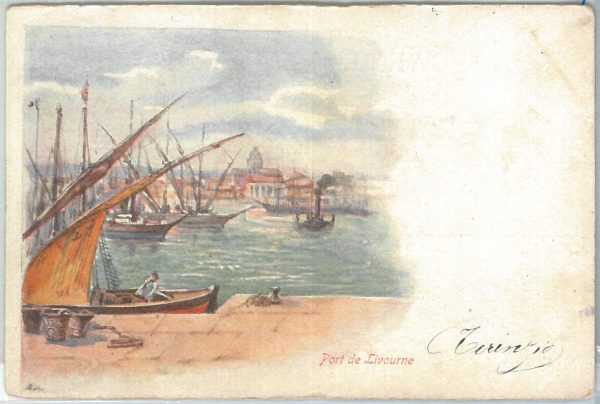 73343  - CARTOLINA d'Epoca: LIVORNO Città -  ILLUSTRATA:  Porto  1901