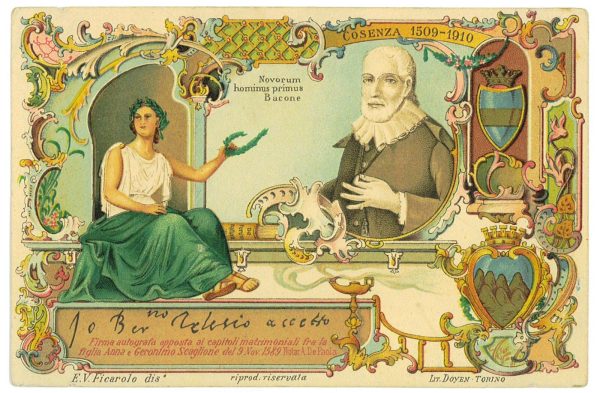 P2987 - COSENZA CARTOLINA ILLUSTRATA 1910 4º CENTENARIO TELESIANO. BELLA E RARA
