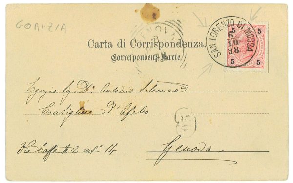 P2988 - SAN LORENZO DI MOSSA (GORIZIA) CARTOLINA TIPO GRÜSS, - immagine 2