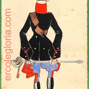 ah1678 - CARTOLINA EPOCA dipinta a MANO: Costume Militare AOSTA Lancieri