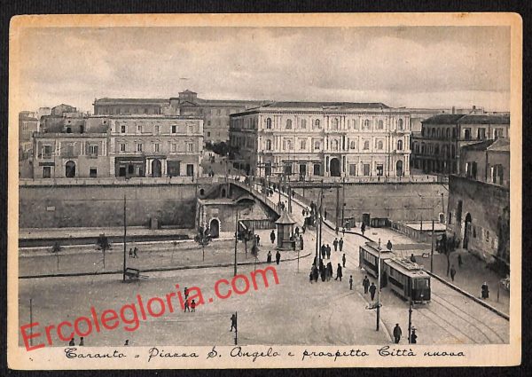 ai7339 - CARTOLINA D' EPOCA - Taranto Città - Piazza San Angela
