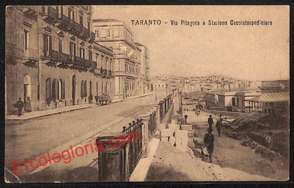 ai7348 - CARTOLINA D' EPOCA - Taranto Città - Stazione Cacciatorpediniere