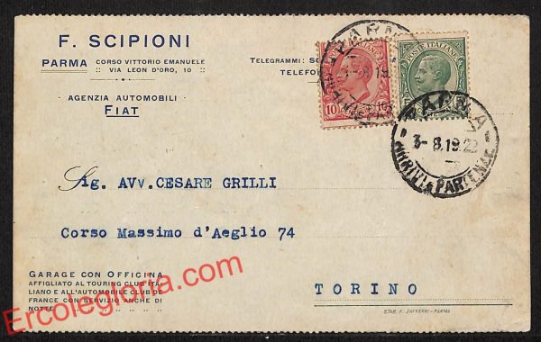 ah5532 - STORIA POSTALE - Parma Città - F. Scipioni