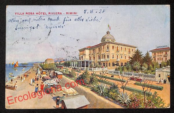 ai0699 - CARTOLINA D'EPOCA - Rimini Città - Villa Rosa Hotel Riviera