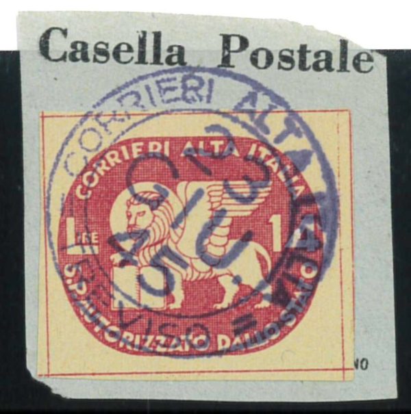 P3772A - ITALIA , CORALIT SASS. NR. 14 , SU FRAMMENTO, ANNULLO SPECIALE