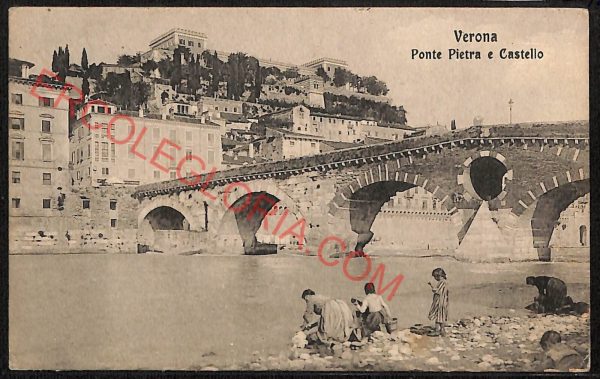ae3104 - CARTOLINA  D'EPOCA - Verona Città - Ponte Pietra