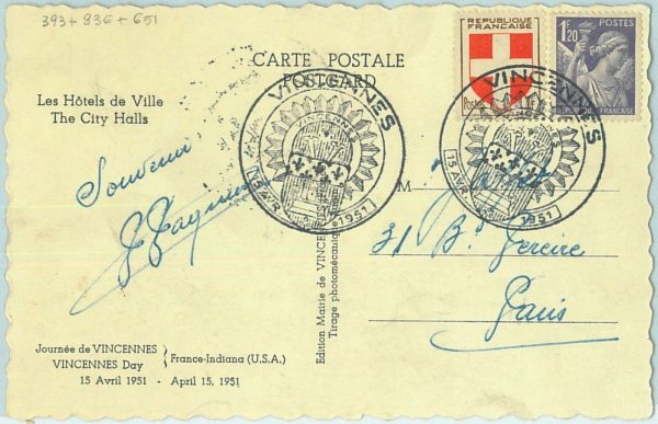 68654 - FRANCE  - Postal History -  MAXIMUM CARD 1951  -  ARCHITECTURE - immagine 2
