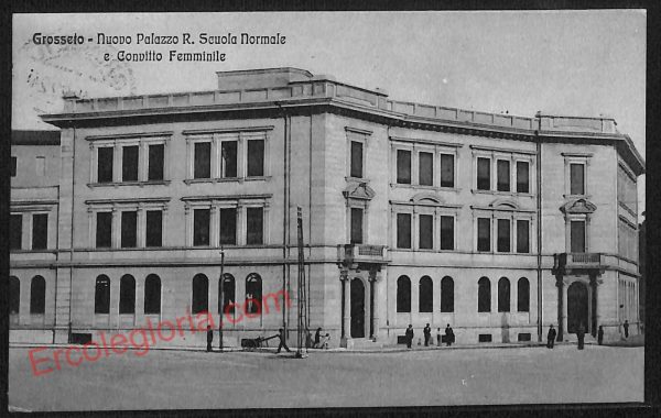 ag1911 - CARTOLINA D'EPOCA - Grosseto Città - Nuovo Palazzo R. Scuola 1922